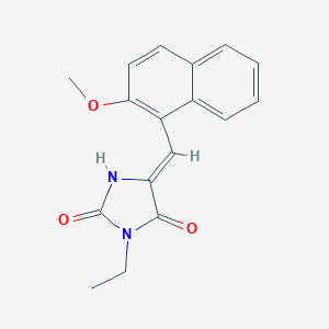 molecular formula C17H16N2O3 B426392 (5Z)-3-ethyl-5-[(2-methoxynaphthalen-1-yl)methylidene]imidazolidine-2,4-dione 