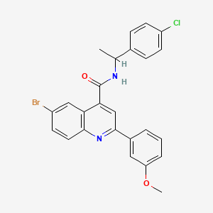 molecular formula C25H20BrClN2O2 B4263925 6-bromo-N-[1-(4-chlorophenyl)ethyl]-2-(3-methoxyphenyl)-4-quinolinecarboxamide 