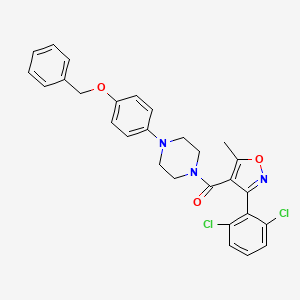 molecular formula C28H25Cl2N3O3 B4263935 1-[4-(benzyloxy)phenyl]-4-{[3-(2,6-dichlorophenyl)-5-methyl-4-isoxazolyl]carbonyl}piperazine 