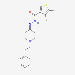 molecular formula C20H25N3OS B4263937 4,5-dimethyl-N'-[1-(2-phenylethyl)-4-piperidinylidene]-3-thiophenecarbohydrazide 