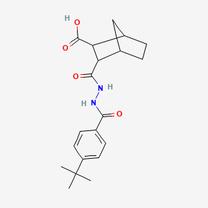 molecular formula C20H26N2O4 B4263947 3-{[2-(4-tert-butylbenzoyl)hydrazino]carbonyl}bicyclo[2.2.1]heptane-2-carboxylic acid 