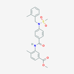 molecular formula C25H26N2O5S B426397 Methyl 4-methyl-3-({4-[(2-methylbenzyl)(methylsulfonyl)amino]benzoyl}amino)benzoate 