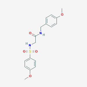 molecular formula C17H20N2O5S B426399 N-(4-methoxybenzyl)-2-{[(4-methoxyphenyl)sulfonyl]amino}acetamide 