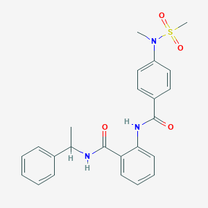 molecular formula C24H25N3O4S B426400 2-[({4-[methyl(methylsulfonyl)amino]phenyl}carbonyl)amino]-N-(1-phenylethyl)benzamide 