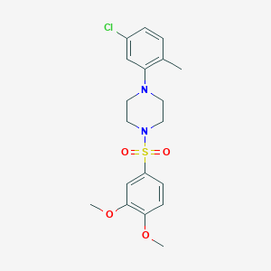 molecular formula C19H23ClN2O4S B426401 1-(5-Chloro-2-methylphenyl)-4-[(3,4-dimethoxyphenyl)sulfonyl]piperazine CAS No. 643003-98-9