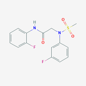 molecular formula C15H14F2N2O3S B426402 2-[3-fluoro(methylsulfonyl)anilino]-N-(2-fluorophenyl)acetamide 