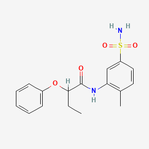 molecular formula C17H20N2O4S B4264024 N-[5-(aminosulfonyl)-2-methylphenyl]-2-phenoxybutanamide 