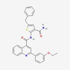 molecular formula C30H25N3O3S B4264045 N-[3-(aminocarbonyl)-5-benzyl-2-thienyl]-2-(3-ethoxyphenyl)-4-quinolinecarboxamide 