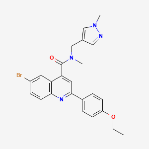 molecular formula C24H23BrN4O2 B4264068 6-bromo-2-(4-ethoxyphenyl)-N-methyl-N-[(1-methyl-1H-pyrazol-4-yl)methyl]-4-quinolinecarboxamide 