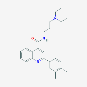 molecular formula C25H31N3O B4264077 N-[3-(diethylamino)propyl]-2-(3,4-dimethylphenyl)-4-quinolinecarboxamide 