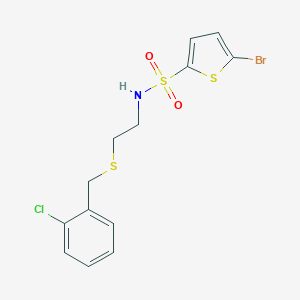 molecular formula C13H13BrClNO2S3 B426409 5-bromo-N-{2-[(2-chlorobenzyl)sulfanyl]ethyl}thiophene-2-sulfonamide 