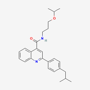 molecular formula C26H32N2O2 B4264112 2-(4-isobutylphenyl)-N-(3-isopropoxypropyl)-4-quinolinecarboxamide 