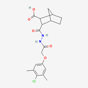 molecular formula C19H23ClN2O5 B4264138 3-({2-[(4-chloro-3,5-dimethylphenoxy)acetyl]hydrazino}carbonyl)bicyclo[2.2.1]heptane-2-carboxylic acid 