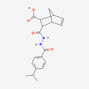 molecular formula C19H22N2O4 B4264145 3-{[2-(4-isopropylbenzoyl)hydrazino]carbonyl}bicyclo[2.2.1]hept-5-ene-2-carboxylic acid 