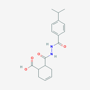 molecular formula C18H22N2O4 B4264150 6-{[2-(4-isopropylbenzoyl)hydrazino]carbonyl}-3-cyclohexene-1-carboxylic acid 