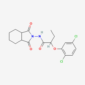 molecular formula C18H20Cl2N2O4 B4264152 2-(2,5-dichlorophenoxy)-N-(1,3-dioxooctahydro-2H-isoindol-2-yl)butanamide 
