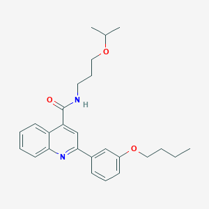 molecular formula C26H32N2O3 B4264167 2-(3-butoxyphenyl)-N-(3-isopropoxypropyl)-4-quinolinecarboxamide 