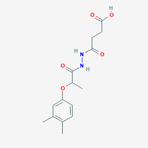 molecular formula C15H20N2O5 B4264189 4-{2-[2-(3,4-dimethylphenoxy)propanoyl]hydrazino}-4-oxobutanoic acid 