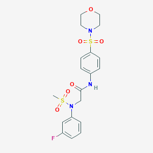 molecular formula C19H22FN3O6S2 B426422 2-[3-fluoro(methylsulfonyl)anilino]-N-[4-(4-morpholinylsulfonyl)phenyl]acetamide 