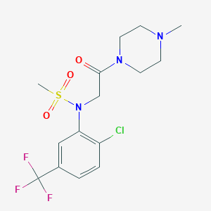 molecular formula C15H19ClF3N3O3S B426423 N-[2-chloro-5-(trifluoromethyl)phenyl]-N-[2-(4-methylpiperazin-1-yl)-2-oxoethyl]methanesulfonamide 