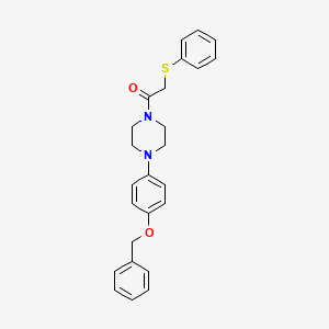 molecular formula C25H26N2O2S B4264233 1-[4-(benzyloxy)phenyl]-4-[(phenylthio)acetyl]piperazine 