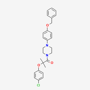 1-[4-(benzyloxy)phenyl]-4-[2-(4-chlorophenoxy)-2-methylpropanoyl]piperazine