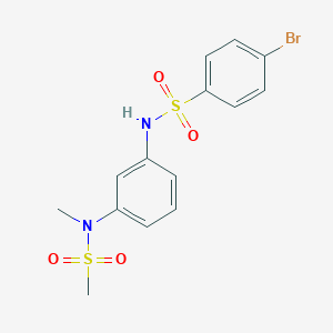 molecular formula C14H15BrN2O4S2 B426424 4-bromo-N-{3-[methyl(methylsulfonyl)amino]phenyl}benzenesulfonamide 