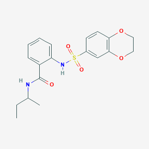 molecular formula C19H22N2O5S B426425 N-(sec-butyl)-2-[(2,3-dihydro-1,4-benzodioxin-6-ylsulfonyl)amino]benzamide 