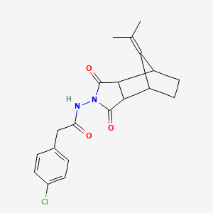 molecular formula C20H21ClN2O3 B4264254 2-(4-chlorophenyl)-N-[10-(1-methylethylidene)-3,5-dioxo-4-azatricyclo[5.2.1.0~2,6~]dec-4-yl]acetamide 