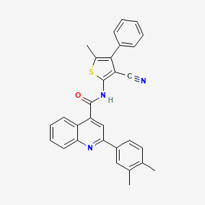 molecular formula C30H23N3OS B4264276 N-(3-cyano-5-methyl-4-phenyl-2-thienyl)-2-(3,4-dimethylphenyl)-4-quinolinecarboxamide 