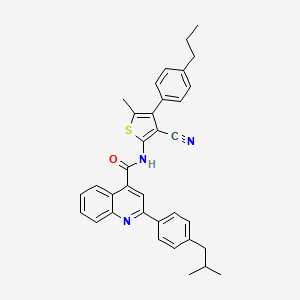 molecular formula C35H33N3OS B4264314 N-[3-cyano-5-methyl-4-(4-propylphenyl)-2-thienyl]-2-(4-isobutylphenyl)-4-quinolinecarboxamide 