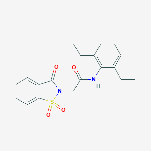 molecular formula C19H20N2O4S B426432 N-(2,6-diethylphenyl)-2-(1,1-dioxido-3-oxo-1,2-benzisothiazol-2(3H)-yl)acetamide 