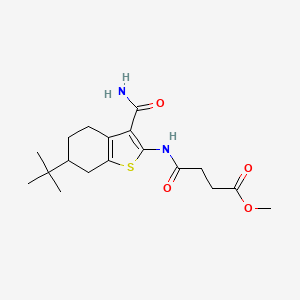 molecular formula C18H26N2O4S B4264349 methyl 4-{[3-(aminocarbonyl)-6-tert-butyl-4,5,6,7-tetrahydro-1-benzothien-2-yl]amino}-4-oxobutanoate 