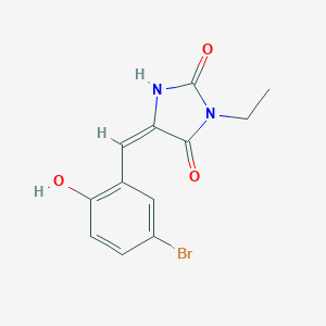 molecular formula C12H11BrN2O3 B426435 (5E)-5-(5-bromo-2-hydroxybenzylidene)-3-ethylimidazolidine-2,4-dione 