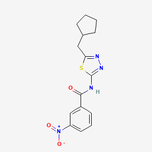 molecular formula C15H16N4O3S B4264353 N-[5-(cyclopentylmethyl)-1,3,4-thiadiazol-2-yl]-3-nitrobenzamide 