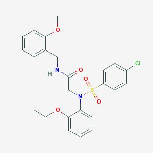 2-{[(4-chlorophenyl)sulfonyl]-2-ethoxyanilino}-N-(2-methoxybenzyl)acetamide