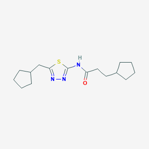 molecular formula C16H25N3OS B4264370 3-cyclopentyl-N-[5-(cyclopentylmethyl)-1,3,4-thiadiazol-2-yl]propanamide 