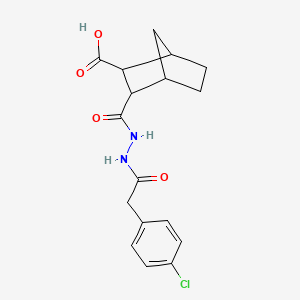 molecular formula C17H19ClN2O4 B4264371 3-({2-[(4-chlorophenyl)acetyl]hydrazino}carbonyl)bicyclo[2.2.1]heptane-2-carboxylic acid 