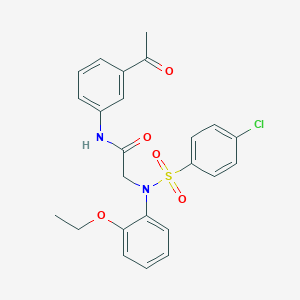 molecular formula C24H23ClN2O5S B426439 N-(3-acetylphenyl)-2-{[(4-chlorophenyl)sulfonyl]-2-ethoxyanilino}acetamide 