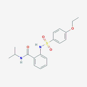 molecular formula C18H22N2O4S B426440 2-{[(4-ethoxyphenyl)sulfonyl]amino}-N-isopropylbenzamide 
