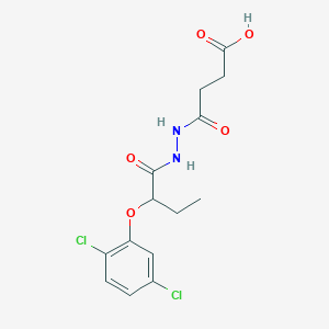 molecular formula C14H16Cl2N2O5 B4264404 4-{2-[2-(2,5-dichlorophenoxy)butanoyl]hydrazino}-4-oxobutanoic acid 