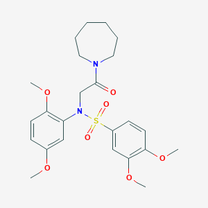 molecular formula C24H32N2O7S B426442 N-[2-(azepan-1-yl)-2-oxoethyl]-N-(2,5-dimethoxyphenyl)-3,4-dimethoxybenzenesulfonamide 