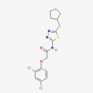 molecular formula C16H17Cl2N3O2S B4264433 N-[5-(cyclopentylmethyl)-1,3,4-thiadiazol-2-yl]-2-(2,4-dichlorophenoxy)acetamide 