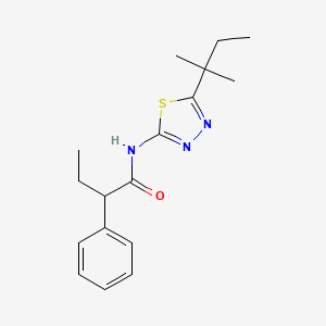 molecular formula C17H23N3OS B4264439 N-[5-(1,1-dimethylpropyl)-1,3,4-thiadiazol-2-yl]-2-phenylbutanamide 