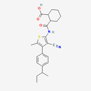 molecular formula C24H28N2O3S B4264440 2-({[4-(4-sec-butylphenyl)-3-cyano-5-methyl-2-thienyl]amino}carbonyl)cyclohexanecarboxylic acid 