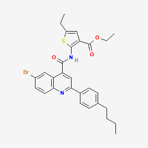 ethyl 2-({[6-bromo-2-(4-butylphenyl)-4-quinolinyl]carbonyl}amino)-5-ethyl-3-thiophenecarboxylate