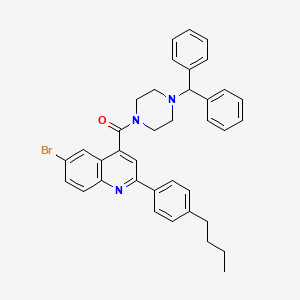 molecular formula C37H36BrN3O B4264460 6-bromo-2-(4-butylphenyl)-4-{[4-(diphenylmethyl)-1-piperazinyl]carbonyl}quinoline 