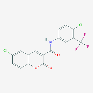 molecular formula C17H8Cl2F3NO3 B4264478 6-chloro-N-[4-chloro-3-(trifluoromethyl)phenyl]-2-oxo-2H-chromene-3-carboxamide 