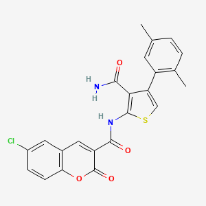 molecular formula C23H17ClN2O4S B4264486 N-[3-(aminocarbonyl)-4-(2,5-dimethylphenyl)-2-thienyl]-6-chloro-2-oxo-2H-chromene-3-carboxamide 