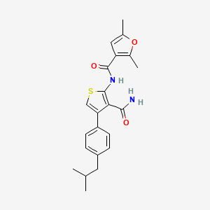 molecular formula C22H24N2O3S B4264509 N-[3-(aminocarbonyl)-4-(4-isobutylphenyl)-2-thienyl]-2,5-dimethyl-3-furamide 
